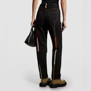 Still Here NYC Dark Blue Jeans with Multicolor Stripes